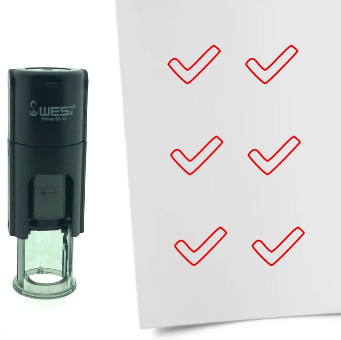 CombiCraft Stempel Open vinkje 10mm rond - Rode inkt
