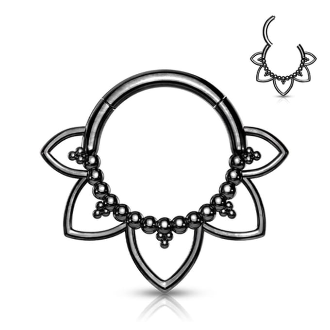 Piercing PVD Filigree sierlijk 1.2x8 - zwart - LMPiercings