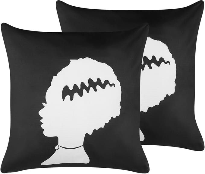 MANDEVILLA - Sierkussen set van 2 - Zwart - 45 x 45 cm - Fluweel