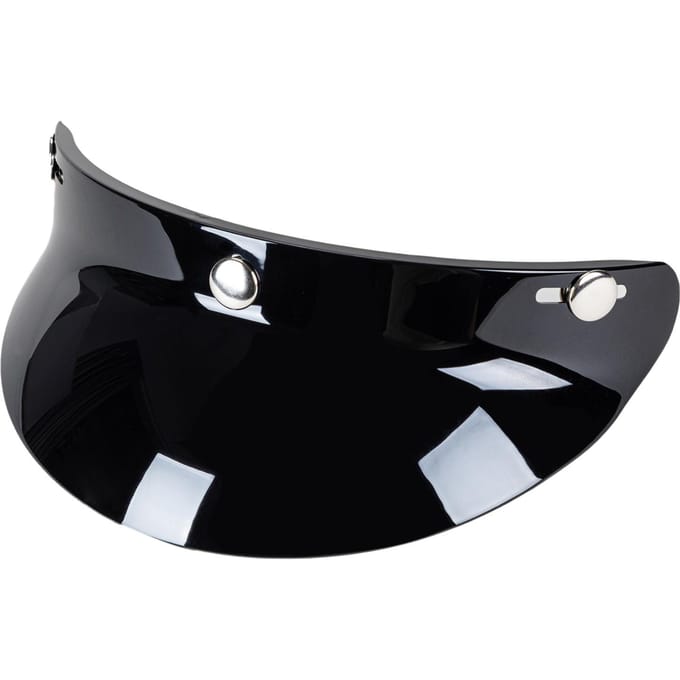 Visière à 3 boutons-pression pour casque de moto à visage ouvert noir