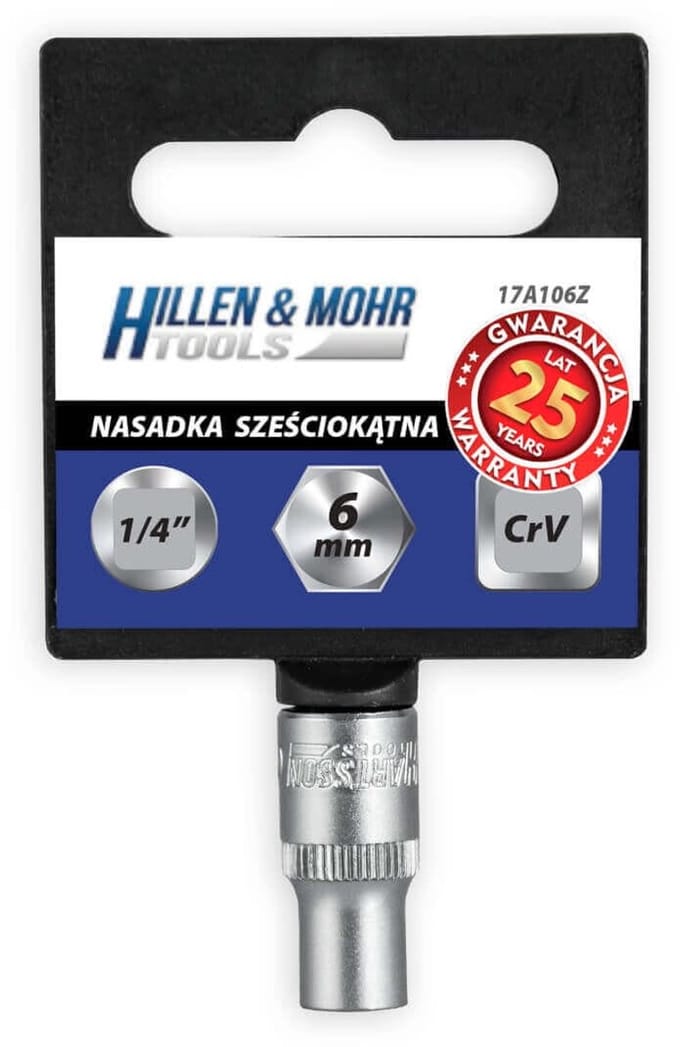 Dopsleutel 1/4" 4 mm zeskant - CrV-staal