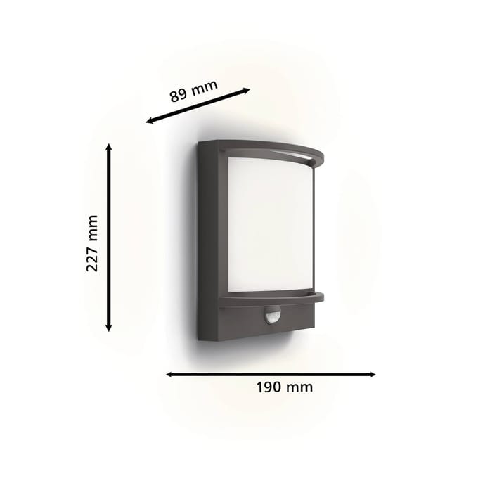 Philips LED Samondra 8720169263710 LED-buitenlamp met bewegingsmelder (wand) LED LED 3.8 W Antraciet