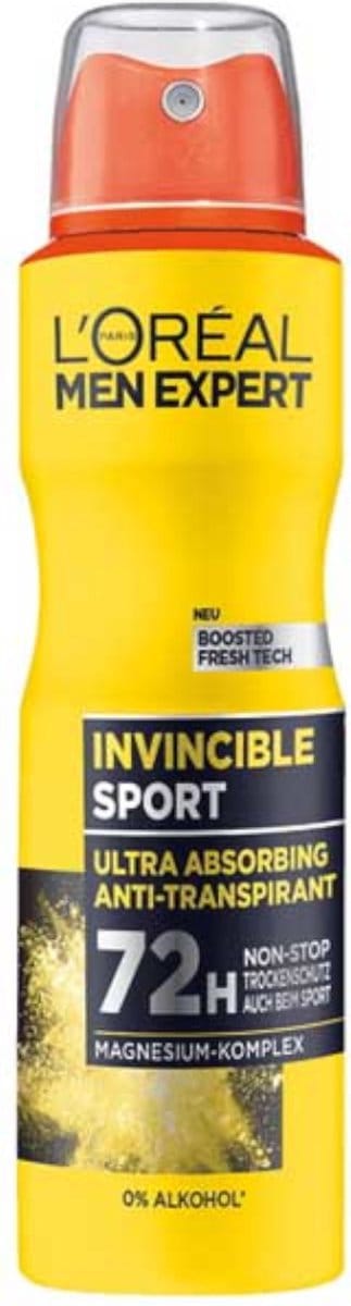 L'OrÃ©al Paris Men Expert Invincible Sport 72H Antiperspirant Deodorant Spray â 150 ml