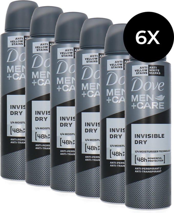 Dove Men + Care Invisible Dry Deodorant Spray - 150 ml (set van 6)