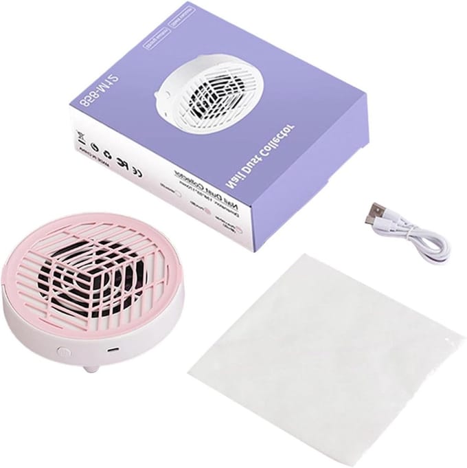 Nagelstofafzuiger - Compacte veegmachine - Nagelverzorging - Stille werking - 15 cm breed - Wit