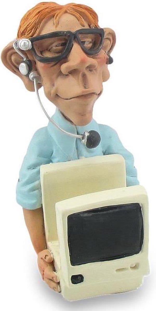 Beroepen beeldje computer it expert tabletstandaard computerexpert Warren Stratford