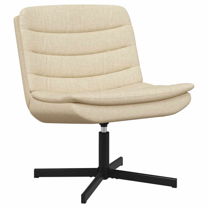 vidaXL - Draaistoel - Crème - 63 - x - 75 - x - 76 - cm - Stof
