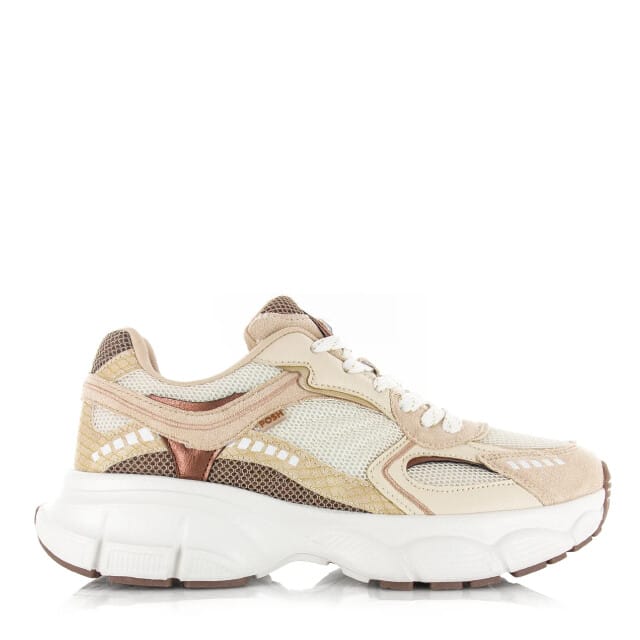 POSH by Poelman LISE Dames Sneakers - Beige met combinatie