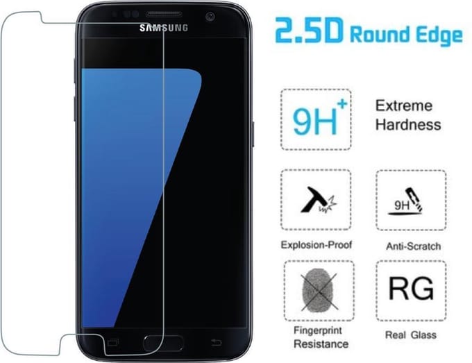 Screenprotector geschikt voor Samsung Galaxy S7 - Tempered Glass Screenprotector Transparant 2,5D 9H (Gehard Glas)