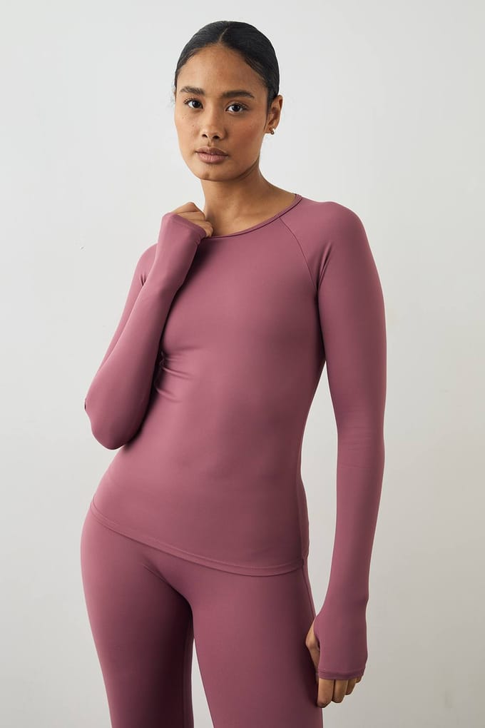 Dames DSGN Studio Ultra Sculpt Lange Mouw Top | Rose | Maat: XS