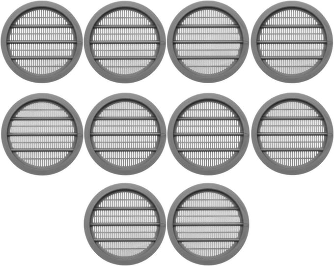 Set van 10 ventilatieroosters Ø 65 mm voor Inbouw - Ventilatie Sierrooster met Sleuven
