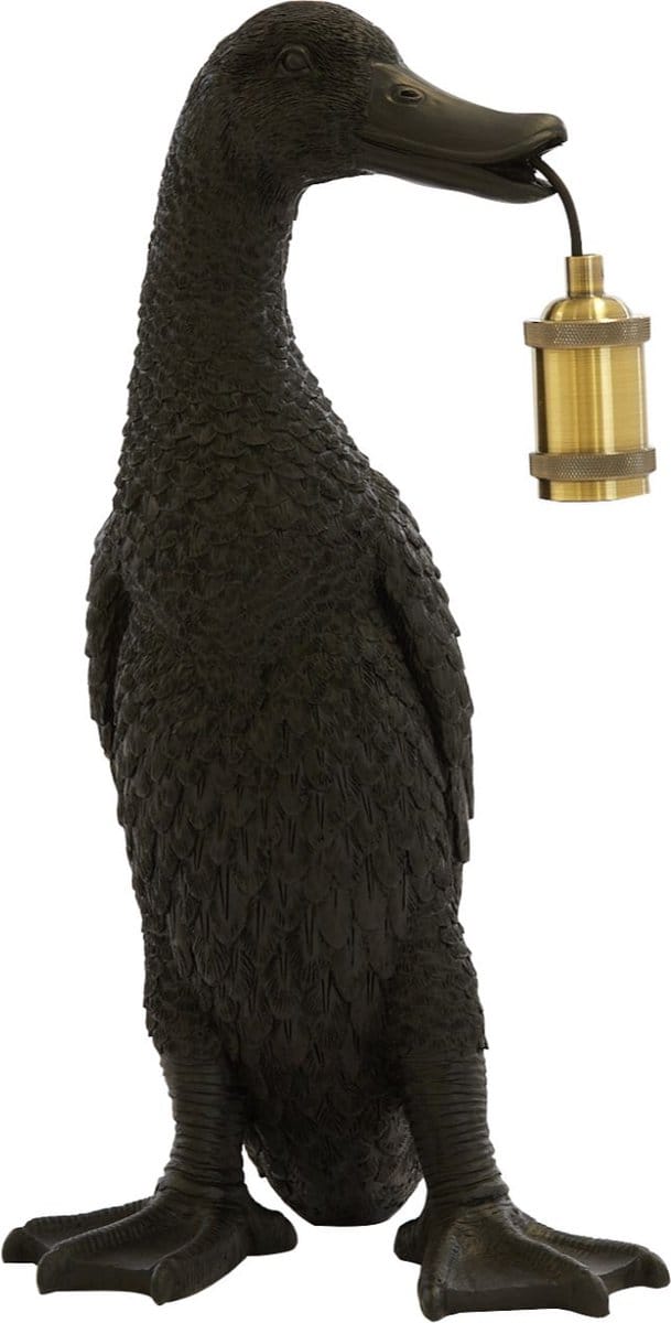 Light & Living Tafellamp Duck - Zwart - 23.5x23x48.5cm - Modern