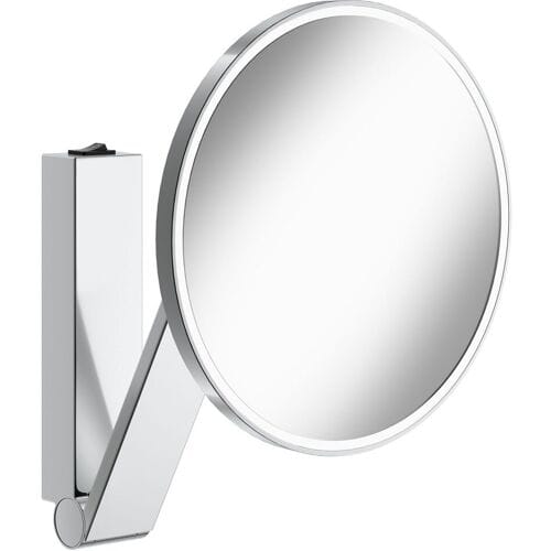 KEUCO Wand-Make-Up-Spiegel, verlicht, wipschakelaar, verchroomd, 1 lichtkleur, met 212mm, iLook_move