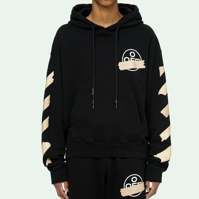OFF WHITE Tape Diag Arrows Hoodie OMBB037R20E300021048 M beige