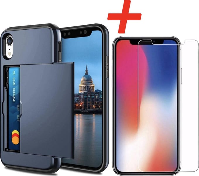 Apple iPhone XR Backcover | Donkerblauw | Pasjeshoude