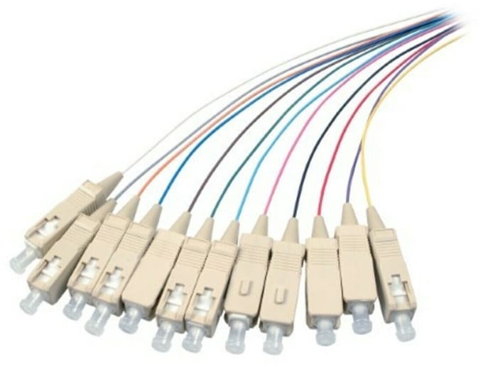 Danicom OM4 glasvezel pigtail gekleurde set SC - 12 stuks