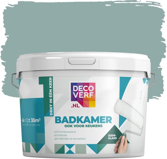 Decoverf badkamer verf leigroen, 4L