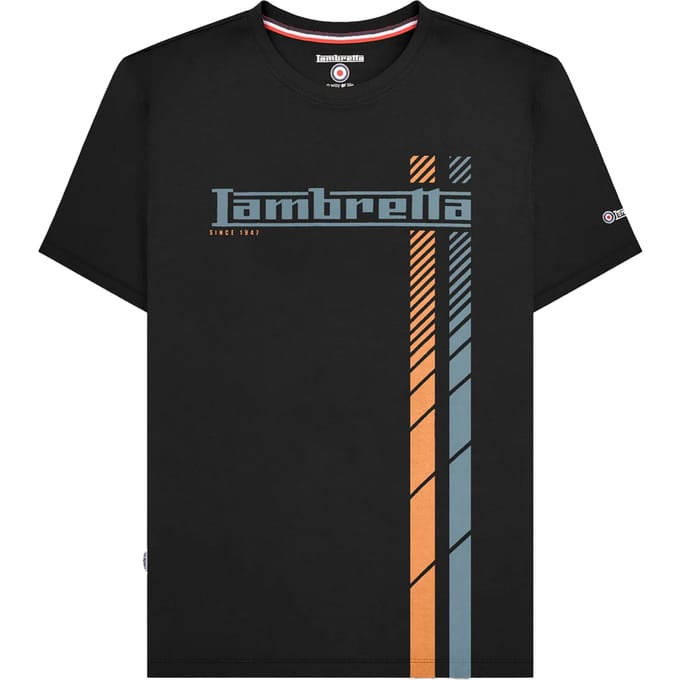 Lambretta Heren Racing Stripe Groot & Lang T-shirt (Marine / Wit / Blauw)