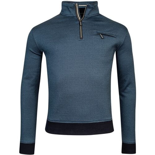 Baileys Trui Halfzip 2-Tone Jacquard Sweatshirt Raf Blue / male