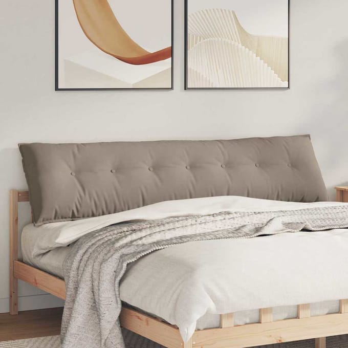 vidaXL - Rugkussen - Taupe - 200 - x - 50 - cm - Microvezel - Stof