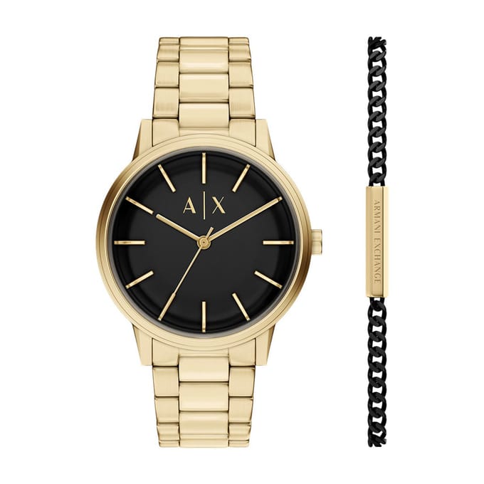 Armani Exchange AX7178SET Mannen Horloge 42 mm Goudkleurig