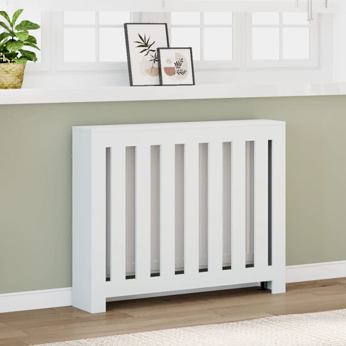 Vidaxl Radiatorafdekking, Wit, 104X20X82Cm, Houtvezelplaat