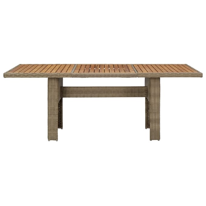 vidaXL - Tuintafel - 200x100x74 - cm - poly - rattan - bruin
