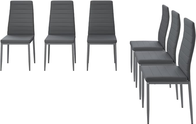 Vicco Grand Eetkamerstoel – 42.5 x 48 cm Set van 6 Grijs
