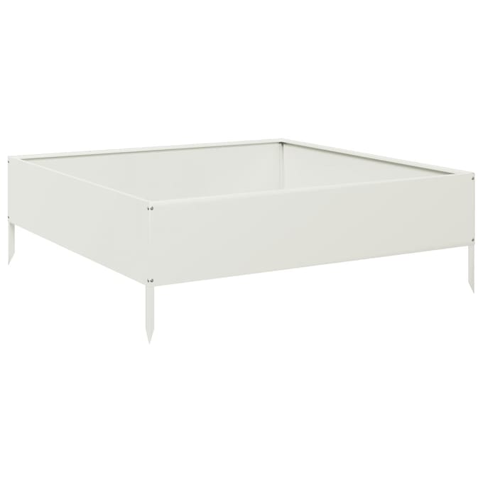 vidaXL - Plantenbak - verhoogd - 100x100x33,5 - cm - staal - wit