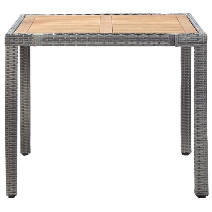 vidaXL - 5-delige - Tuinset - met - kussens - poly - rattan - grijs