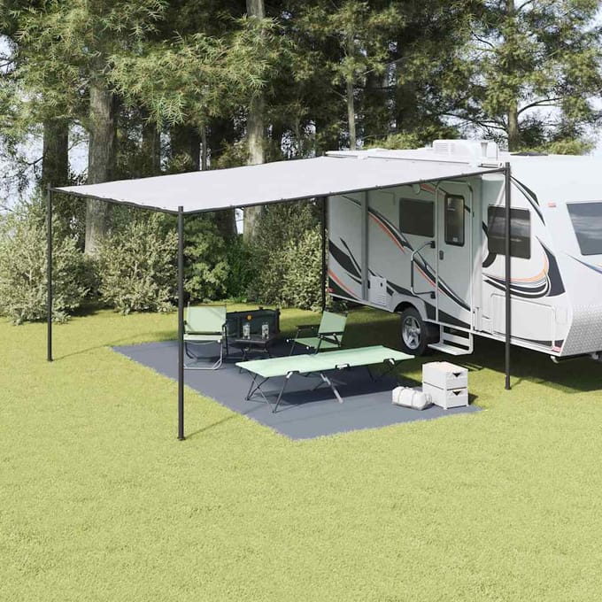 vidaXL - Tenttapijt - Blauw - en - Grijs - 550 - x - 250 - cm - Polyetheen