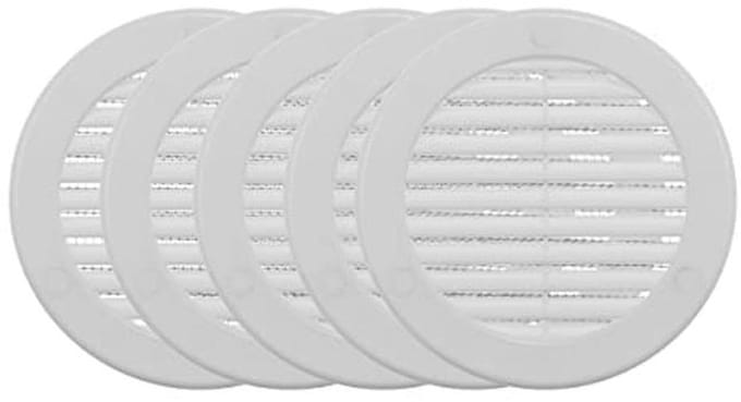 4 Inch Ventilatierooster 5-Pack - Rond Luchtrooster met Insectenscherm