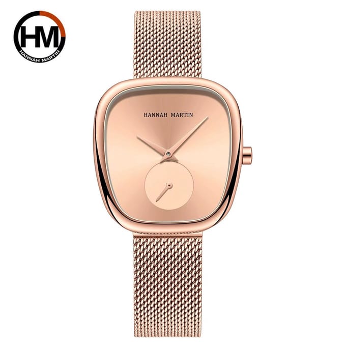 Hannah Martin Elegante Horloge | Rose | Rose Wijzerplaat | Dames Horloges | 34 MM