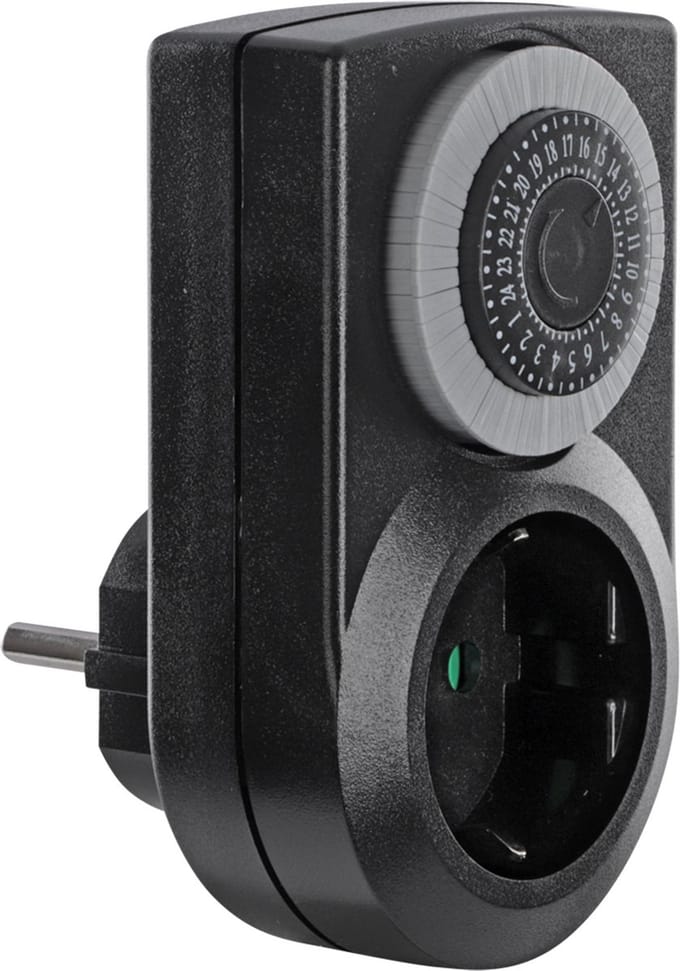 Q-Link tijdschakelaar - zwart - mechanisch - dagprogramma vaste ruiters - 16A