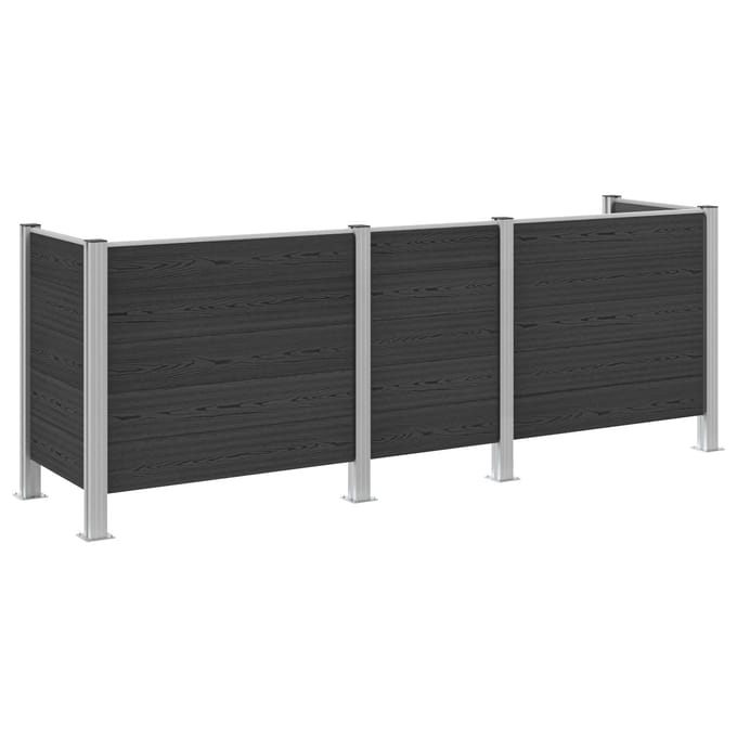 vidaXL - Afvalbak - Schutting - Grijs - 315 - x - 85 - x - 115 - cm - Aluminium - en - WPC