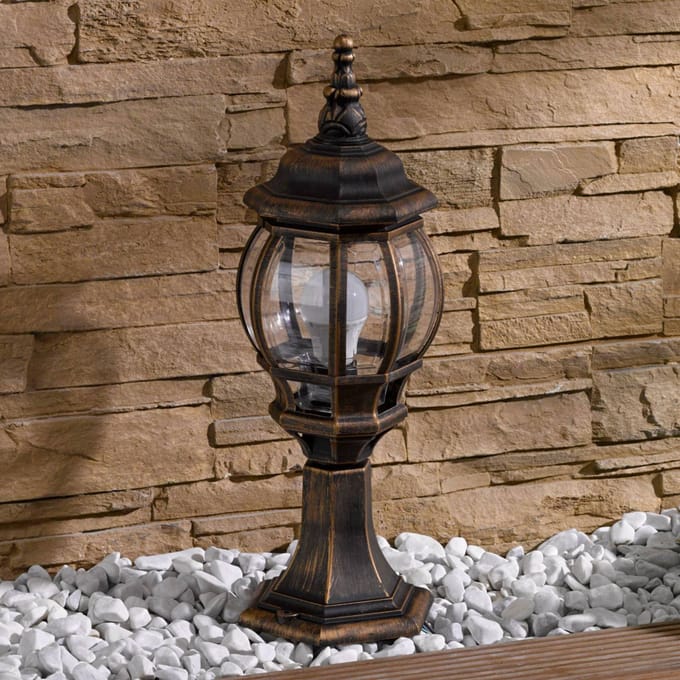 Lindby - Sokkellamp - 1licht - Kunststof - H: 53 cm - E27 - geborsteld goud