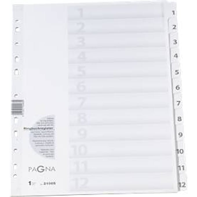 Pagna 31005-08 register A4, 12-delig, 1-12, wit