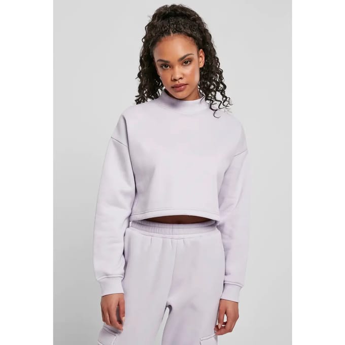 Dames sweatshirt Urban Classics cropped oversized high neck crew-grandes tailles