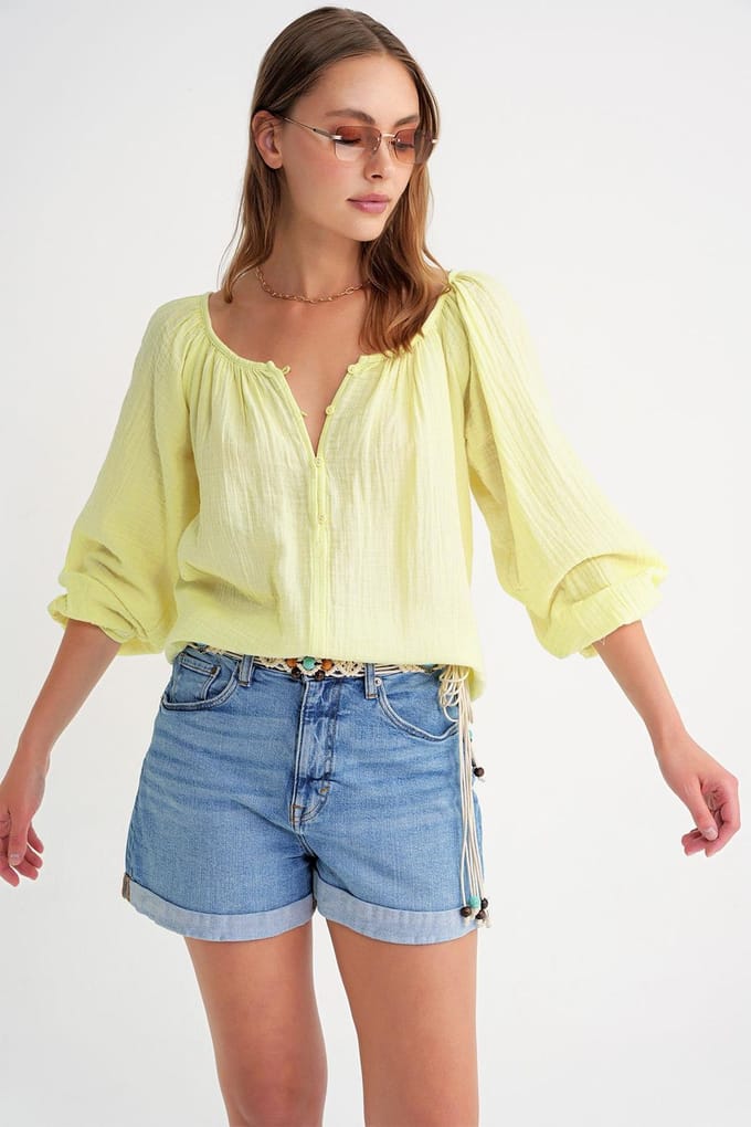 Geknoopte Muslin Blouse