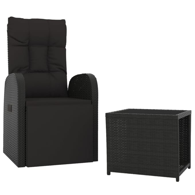 vidaXL - 2-delige - Loungeset - poly - rattan - en - staal - zwart