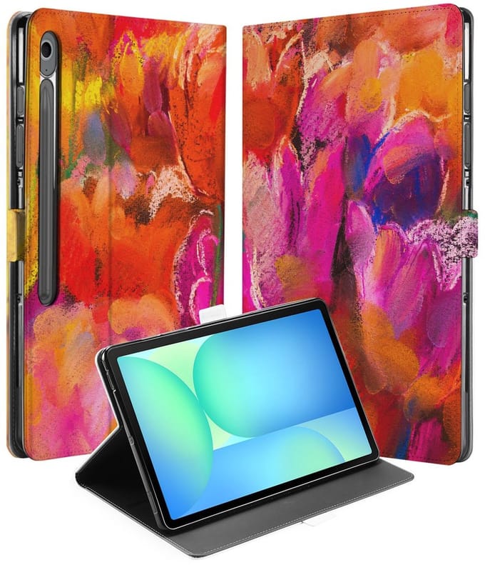 Samsung Galaxy Tab S10 FE Plus Book Case Hoesje met Standaard Tulips