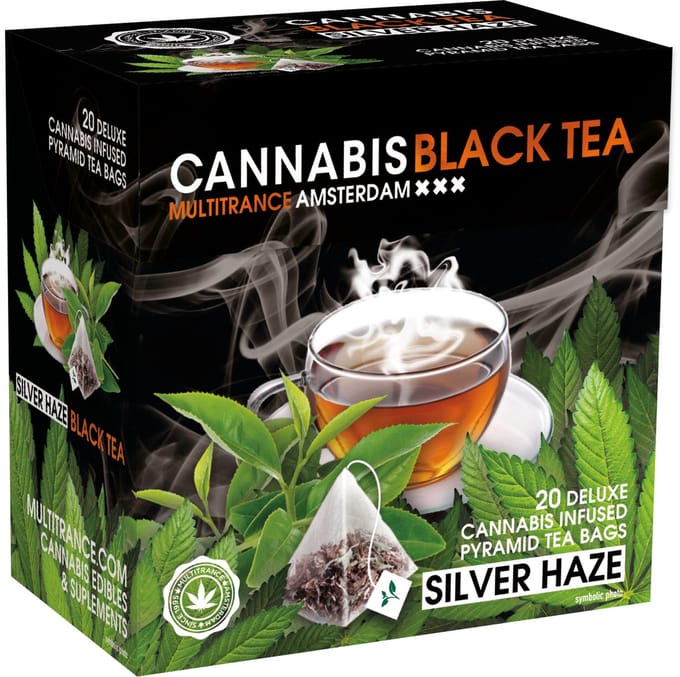 3 x Cannabis Black Tea Silver Haze Pyramid Bags