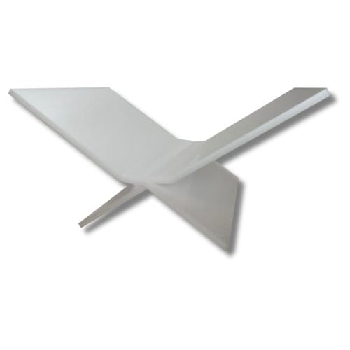 Boekenstandaard Perspex Middel Design Melkwit Transparant