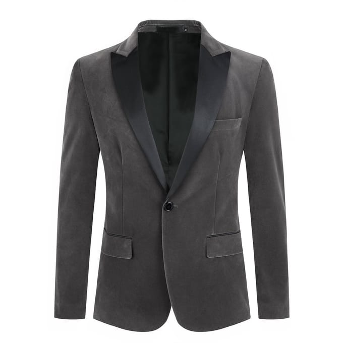 ALLTHEMEN Heren Fluwelen Blazer - Klassieke Halslijn - M