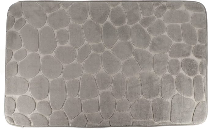 Tendance Badmat mat Pebble - microfiber - Memory Foam - lichtgrijs - 50 x 80 cm - antislip - badkamer