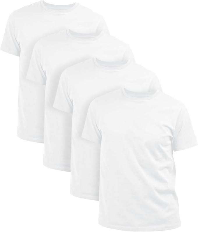 Voordelig 4-Pack Heren T-Shirts - Puur Katoen - Verschillende Maten