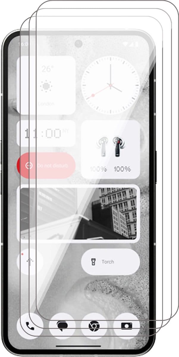 Screenprotector geschikt voor Nothing Phone 2 - 3x Glas Screen Protector