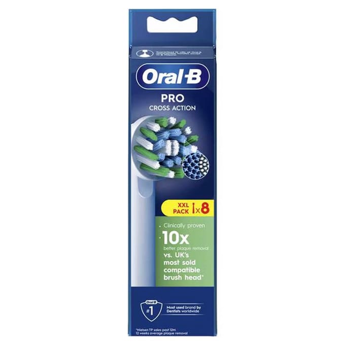 Oral-B Cross Action Pro - Opzetborstels - Met CleanMaximiser Technologie - 8 Stuks