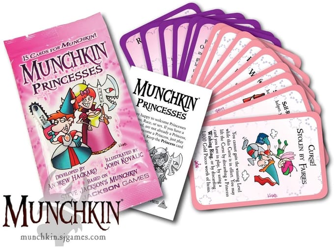 Asmodee kaartspel Munchkin Princesses booster pack uitbreiding Engels.