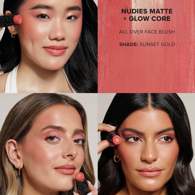 NUDESTIX Nudies Matte and Glow Core All Over Face Blush Colour 6g (Various Shades) - Sunset Gold